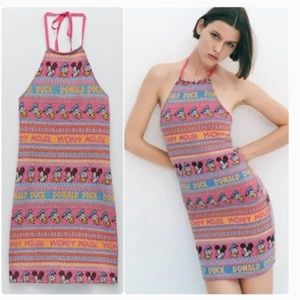 NWOT Zara x Disney Knot Halter Dress Size Large